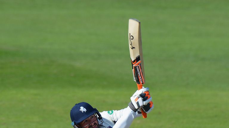 NORTHAMPTON, ENGLAND - MAY 15:  Darren Stevens of Kent bats during day one of the Specsavers County Championship Division Two match between Northamptonshir