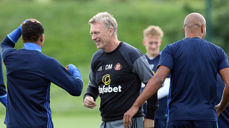 David Moyes takes a Sunderland training session 