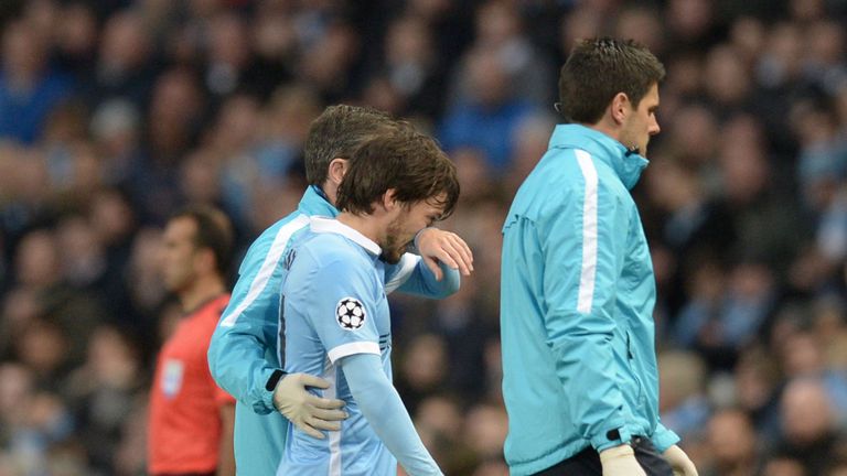 David Silva was forced off with a thigh strain during Manchester City's Champions League semi-final with Real Madrid last season