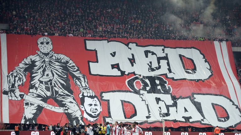 Standard Liege fans displayed a banner depicting the decapitation of Anderlecht midfielder Steven Defour in 2015