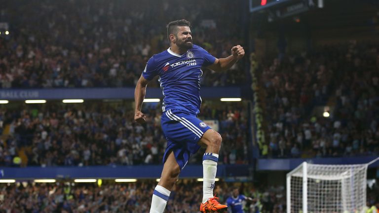 Diego Costa celebrates Chelsea's winner