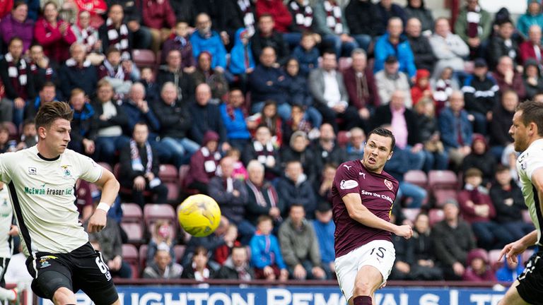 Don Cowie scores his first goal for Hearts against Inverness CT