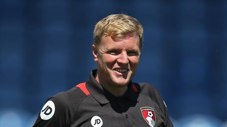 PORTSMOUTH, ENGLAND - JULY 23: The AFC Bournemouth manager Eddie Howe looks on prior to a Pre-Season Friendly match between Portsmouth FC and AFC Bournemou