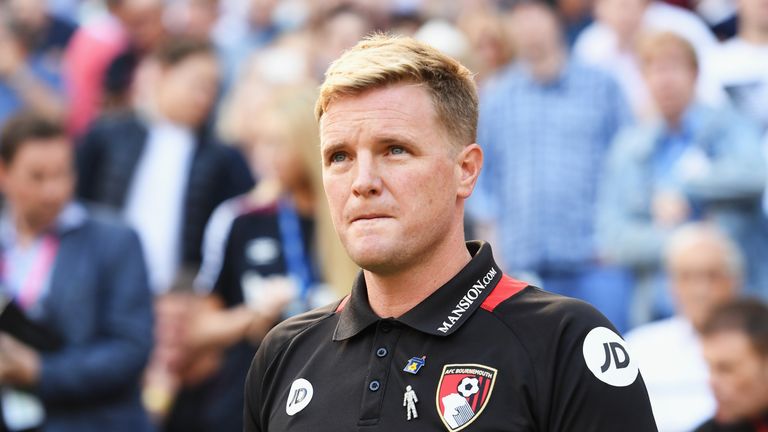 Eddie Howe, Manager of AFC Bournemouth looks on during the Premier League match between West Ham United and AFC Bournemouth a