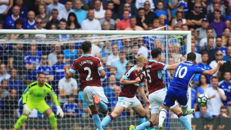 Eden Hazard of Chelsea scores his sides first goal