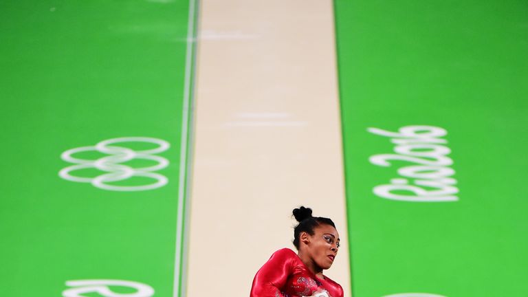 Ellie Downie of Great Britain competes on the vault during the Women's Individual All Around final in Rio