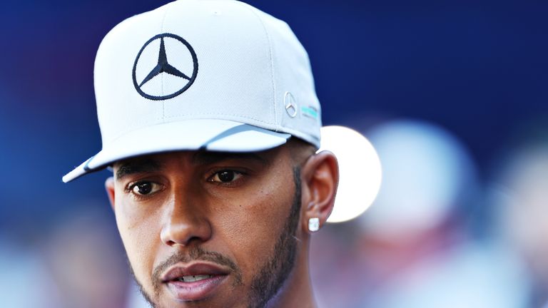 Lewis Hamilton talks to the media ahead of the Belgian GP