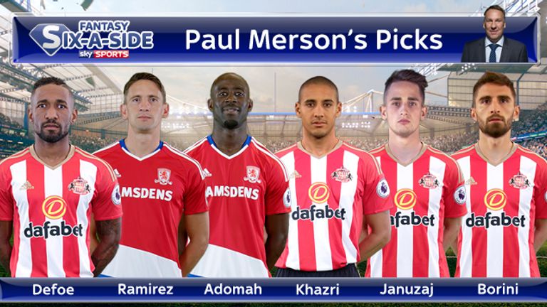 Paul Merson's Fantasy Six-a-Side team