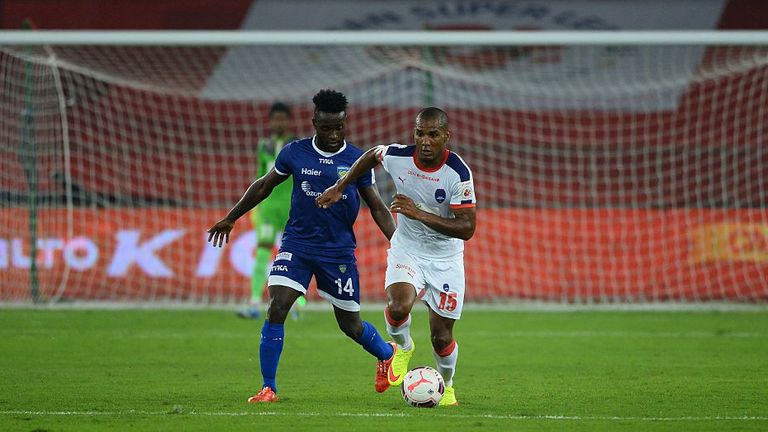 Florent Malouda in action for Delhi Dynamos F.C. in last year's Indian Super League