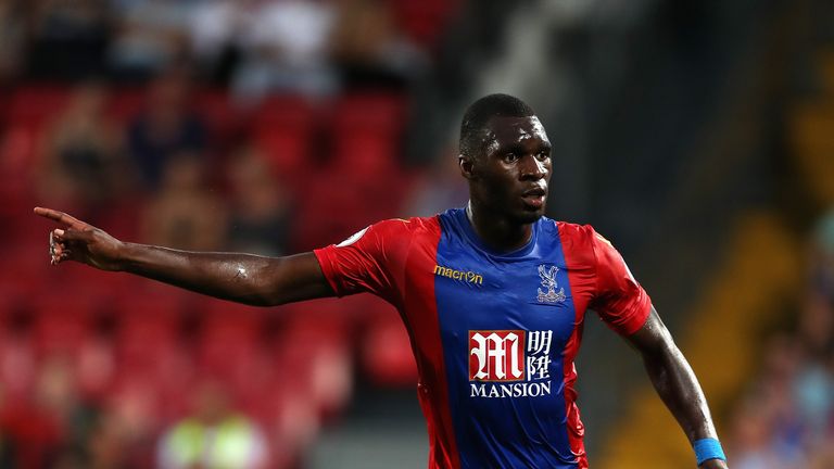 Christian Benteke of Crystal Palace in action during the EFL Cup Second Round match