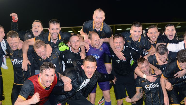 Dundalk celebrate after their Champions League win over BATE Borisov