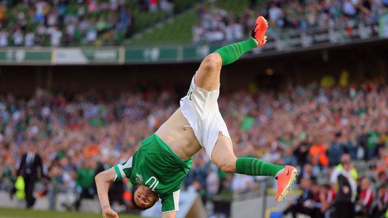 Keane made his Ireland debut at just 17 years old, and was famed for his cartwheel celebration