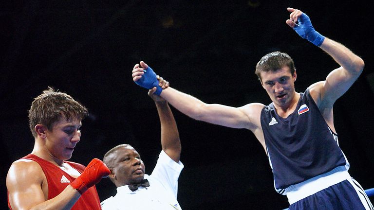 Gennady Golovkin lost the 2004 Olympic final to Gaydarbek Gaydarbekov (R) 