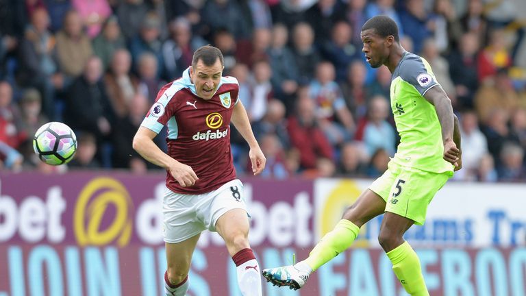 Georginio Wijnaldum was part of the Liverpool side beaten 2-0 at Burnley