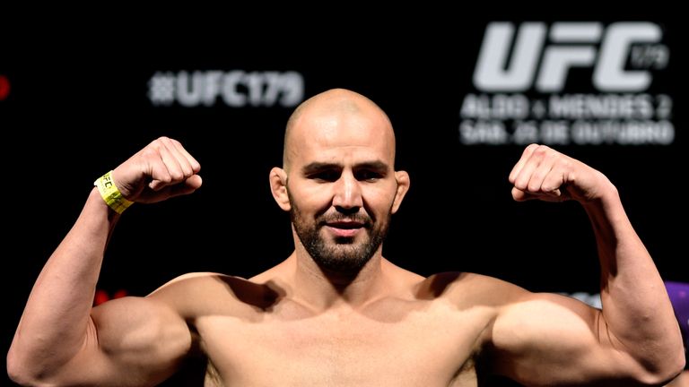 RIO DE JANEIRO, BRAZIL - OCTOBER 24:   Glover Teixeira of Brazil weighs in during the UFC 179 weigh-in at Maracanazinho on October 24, 2014 in Rio de Janei