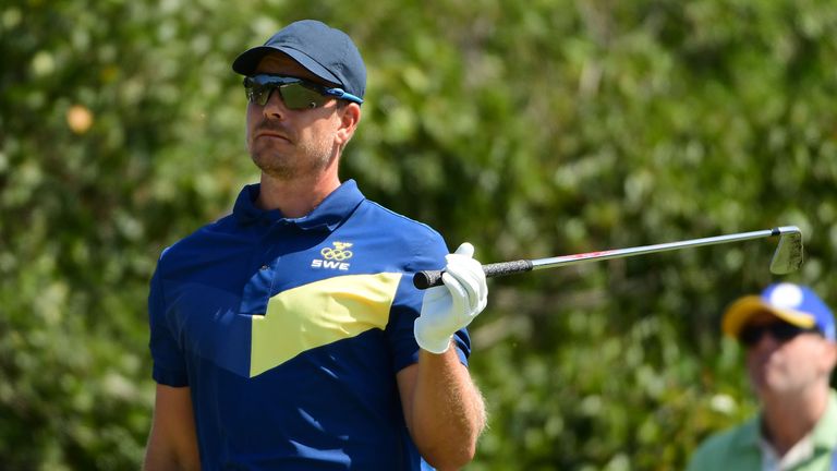 Sweden's Henrik Stenson competes in the men's individual stroke play at the Olympic Golf course during the Rio 2016 Olympic Games in Rio de Janeiro on Augu