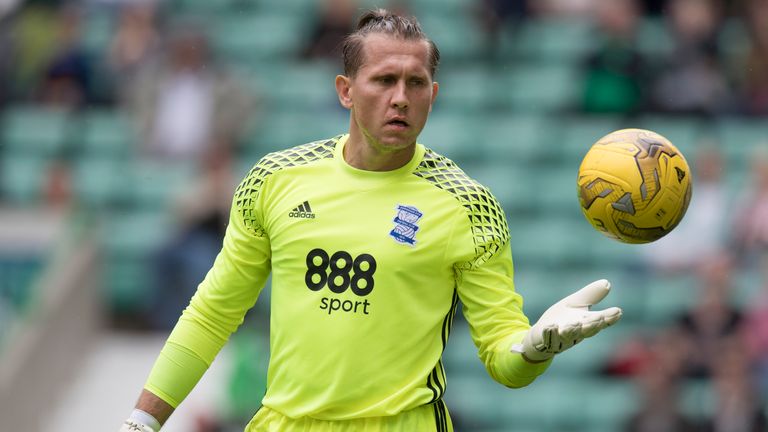 EDINBURGH, SCOTLAND - JULY 24: Tomasz Kuszczak in action for Birmingham City during the Pre-Season Friendly between Hibernian and Birmingham City at Easter