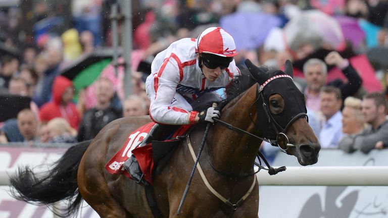 Scarlet Dragon, ridden by Luke Morris, wins the Betfred Supports Jack Berry House Stakes at York.