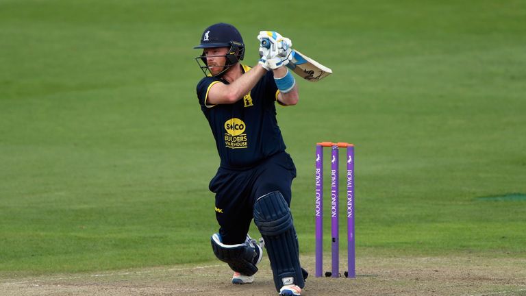 Warwickshire batsman Ian Bell hits a ball to the boundary during the Royal London One-Day Cup semi final