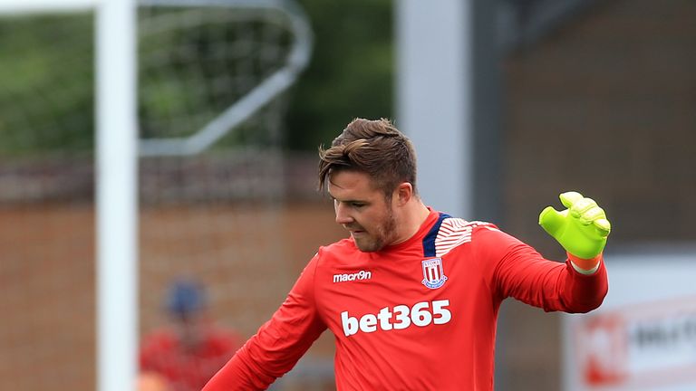 Jack Butland of Stoke City during the Pre Season Friendly match between Burton Albion and Stoke City 