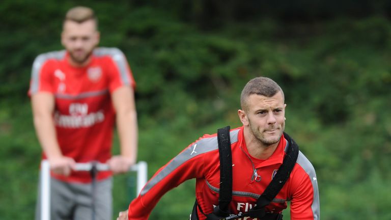 Jack Wilshere during pre-season training with Arsenal