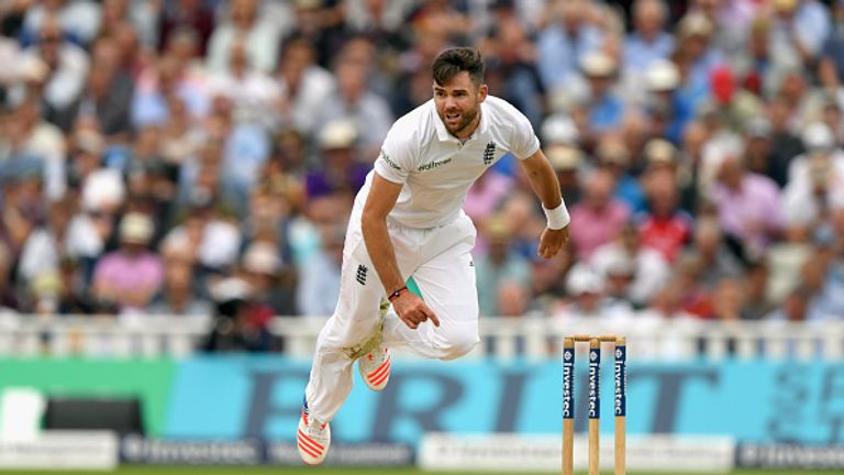 BIRMINGHAM, ENGLAND - AUGUST 04:  England bowler James Anderson in action during day two of the 3rd Investec Test Match between England and Pakistan at Edg