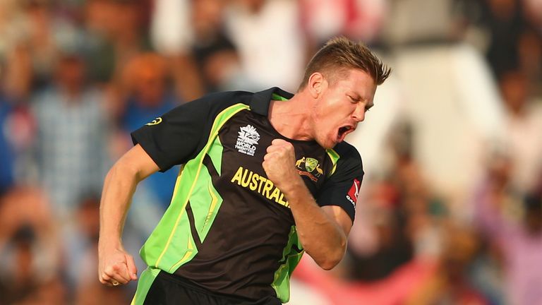 James Faulkner celebrates a wicket during Australia's defeat to Sri Lanka 