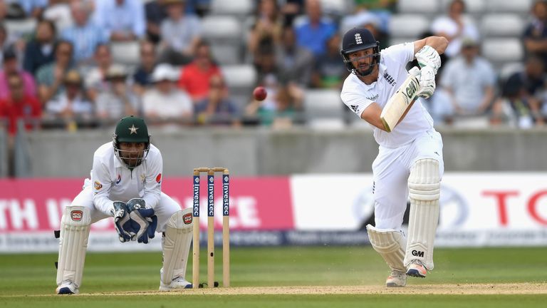 EDGBASTON, ENGLAND - AUGUST 06:  James Vince of England bats during day four of the 3rd Investec Test between England and Pakistan at Edgbaston on August 6