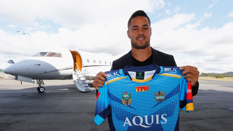 GOLD COAST, AUSTRALIA - AUGUST 03:  Jarryd Hayne during a press conference at Gold Coast Airport on August 3, 2016 in Gold Coast, Australia.  (Photo by Jas