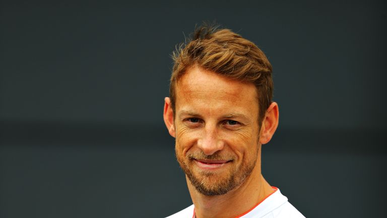 NORTHAMPTON, ENGLAND - JULY 10:  Jenson Button of Great Britain and McLaren Honda in the Paddock before the Formula One Grand Prix of Great Britain at Silv
