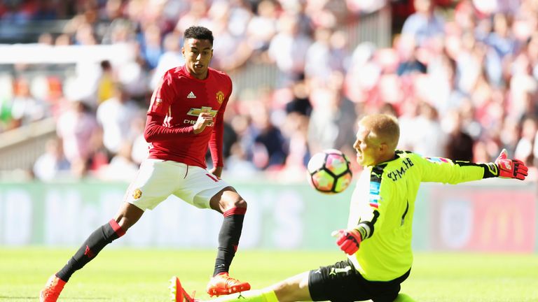 Jesse Lingard opens the scoring at Wembley