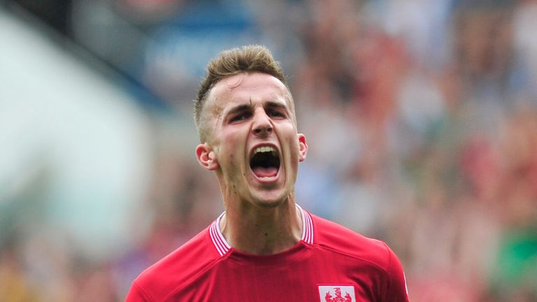 Bristol City's Joe Bryan celebrates his goal to make it 2-1 during the Sky Bet Championship match at Ashton Gate, Bristol.