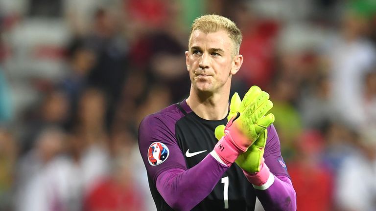 Joe Hart acknowledges the after Enfland lose 2-1 to Iceland at Euro 2016