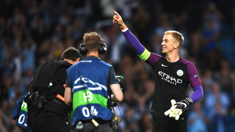 Joe Hart acknowledges the fans at the final whistle