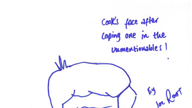 Joe Root's sketch of Alastair Cook
