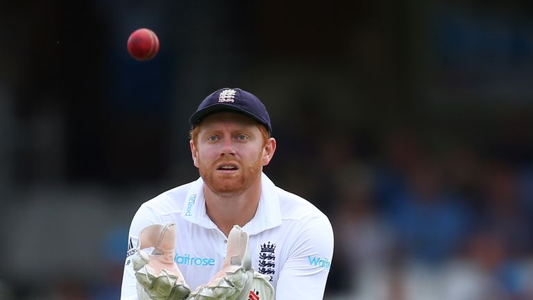 LONDON, ENGLAND - AUGUST 13:  Jonny Bairstow of England makes a catch during day three of the 4th Investec Test between England and Pakistan at The Kia Ova