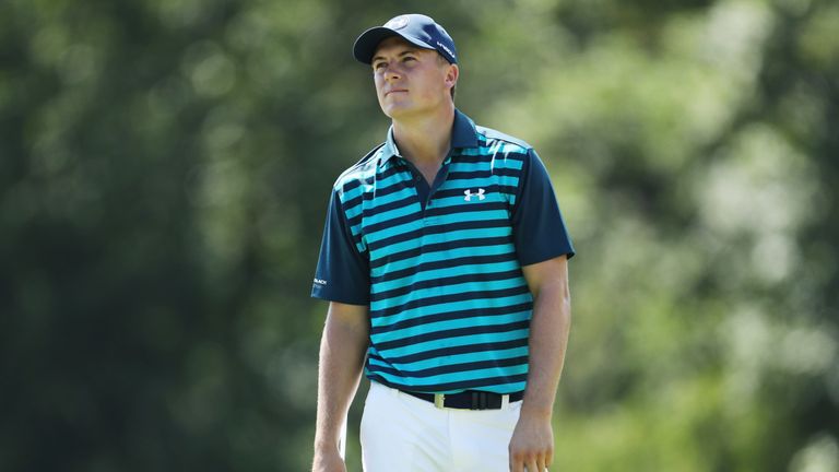 FARMINGDALE, NY - AUGUST 27:  Jordan Spieth looks over a green during the third round of The Barclays in the PGA Tour FedExCup Play-Offs on the Black Cours