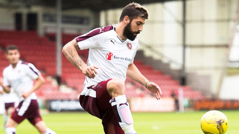 Juanma in action for Hearts during pre-season