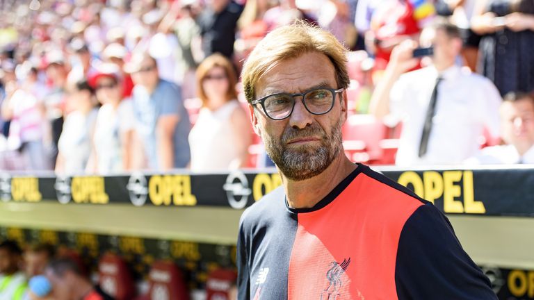 MAINZ, GERMANY - AUGUST 07: Head coach Juergen Klopp of Liverpool during the friendly match between 1. FSV Mainz 05 and Liverpool FC at Opel Arena on Augus