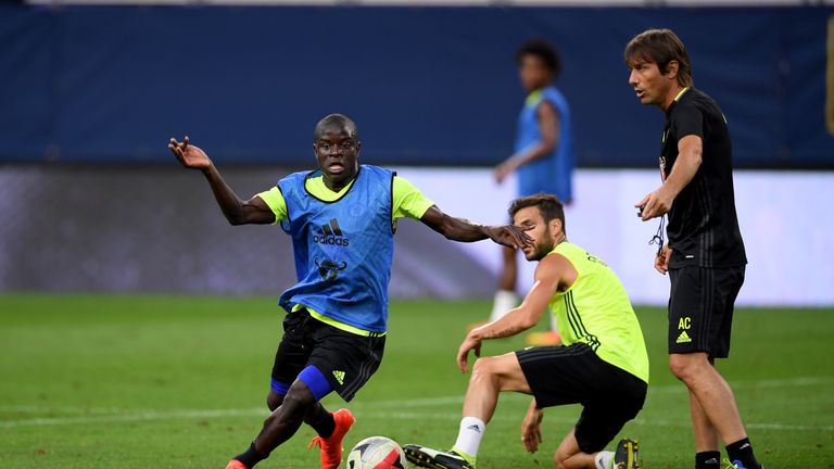 Kante has been training with his new team-mates in the US