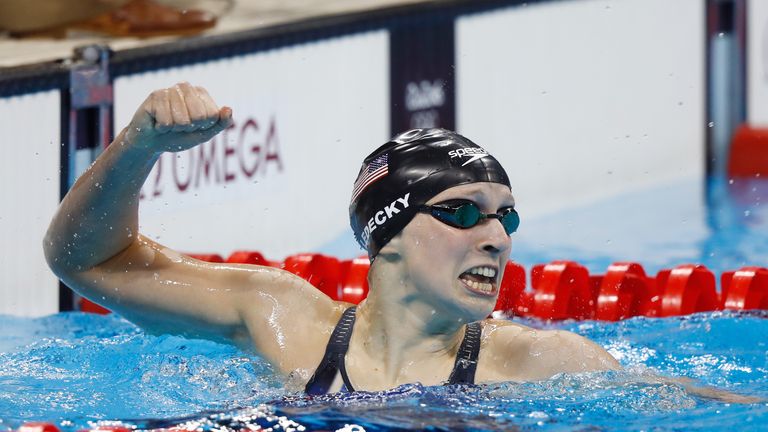 There was a gold and a new world record for Katie Ledecky in the 400m freestyle