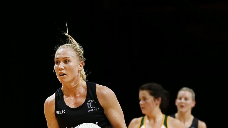 Laura Langman of New Zealand in action during the International Test match between the Silver Ferns and South Africa