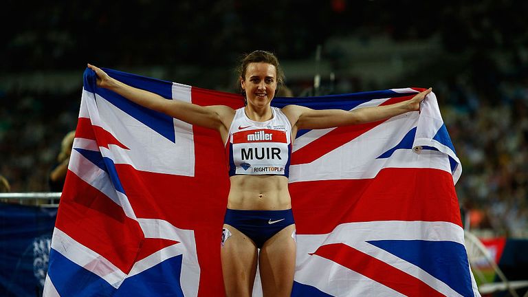 Laura Muir celebrates winning 1500m and breaking British record at London Anniversary Games