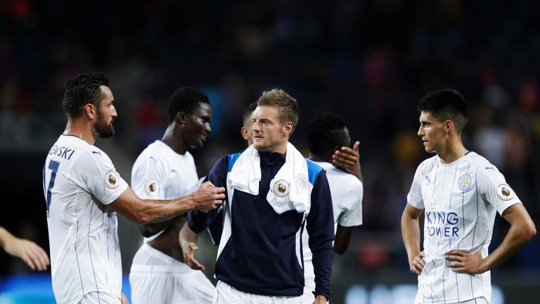 Jamie Vardy is vying for a start in Sunday's Community Shield against Manchester United