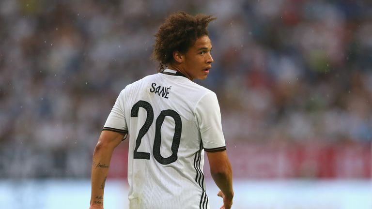 Leroy Sane of Germany in action during the international friendly match against Hungary at Veltins-Arena in Gelsenkirchen, Germany on June 4, 2016 