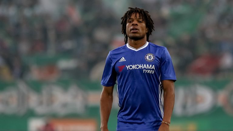 VIENNA, AUSTRIA - JULY 16: Loic Remy of Chelsea in action during an friendly match between SK Rapid Vienna and Chelsea F.C. at Allianz Stadion on July 16, 