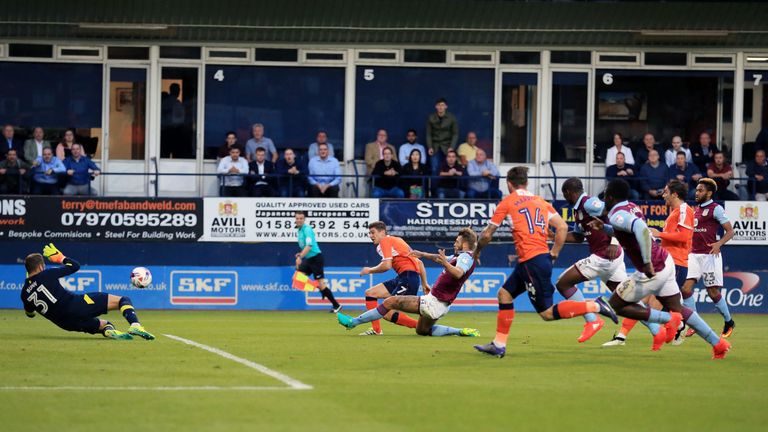 Jake Gray scores Luton's first goal