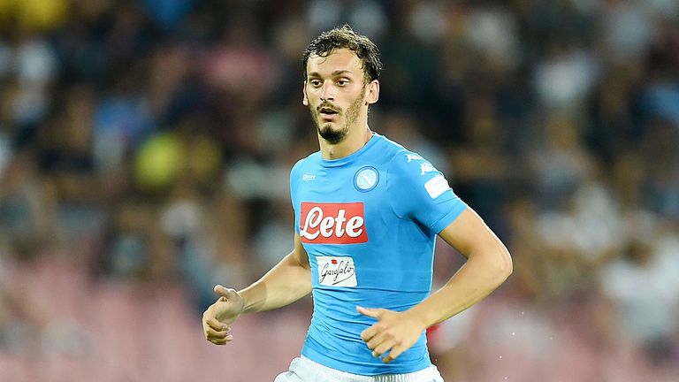 NAPLES, ITALY - AUGUST 01: Manolo Gabbiadini of Napoli in action during the pre-season friendly match between SSC Napoli and OGC Nice at Stadio San Paolo o