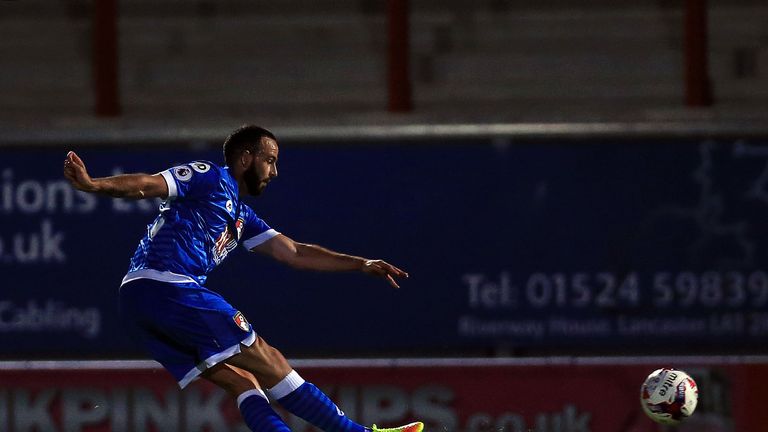 Bournemouth's Marc Wilson scores his side's second goal against Morecambe