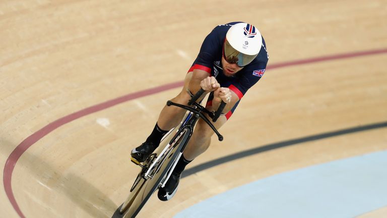 Mark Cavendish of Great Britain in action during training in Rio